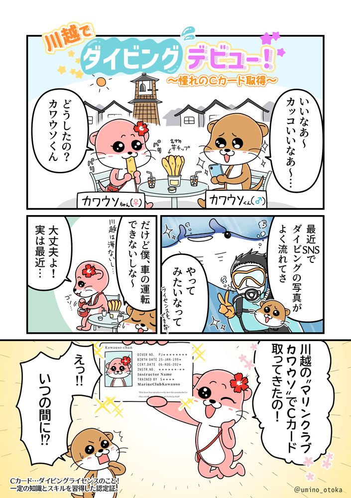 マリンクラブカワウソ ダイビング体験 PR漫画